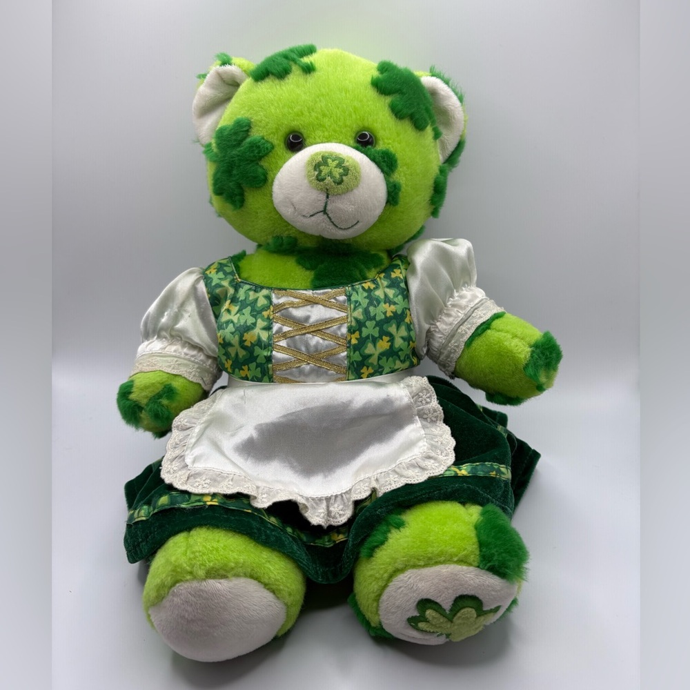 Build A Bear Plush Toy St Patrick Shamrock Clover Lucky Luck Irish W girl Outfit